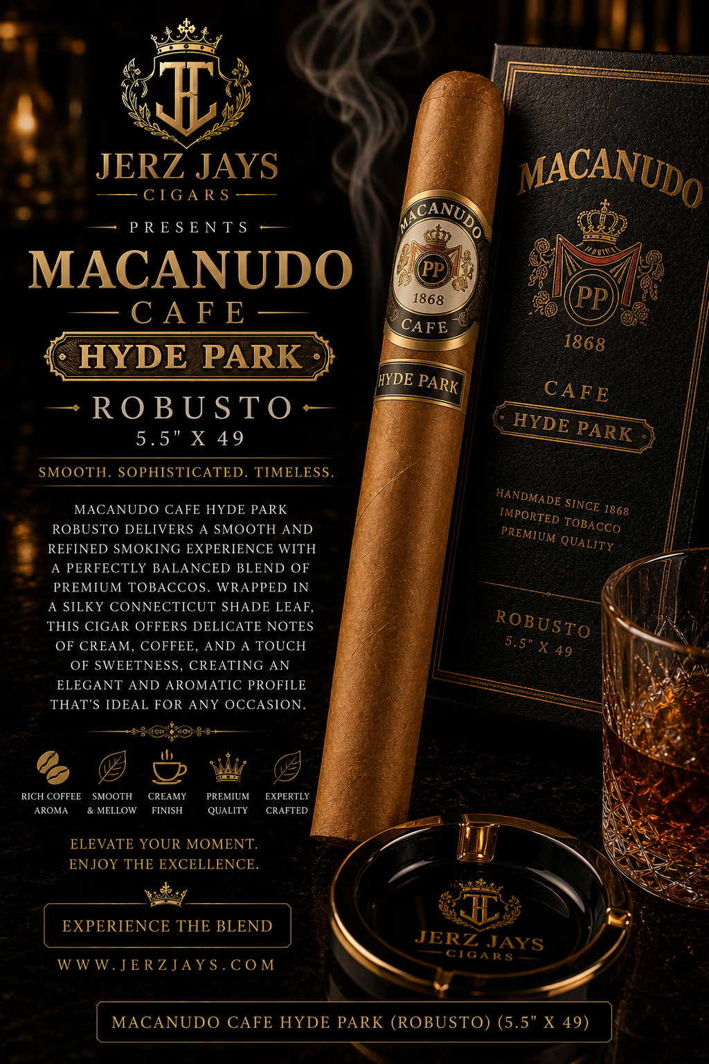 Macanudo Cafe Hyde Park (Robusto) (5.5"x49)