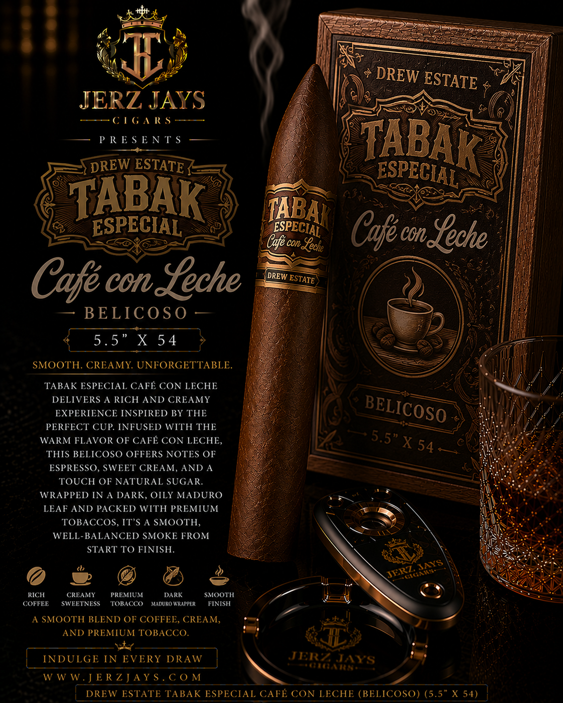 Drew Estate Tabak Especial Cafe con Leche (Belicoso) (5.5"x54