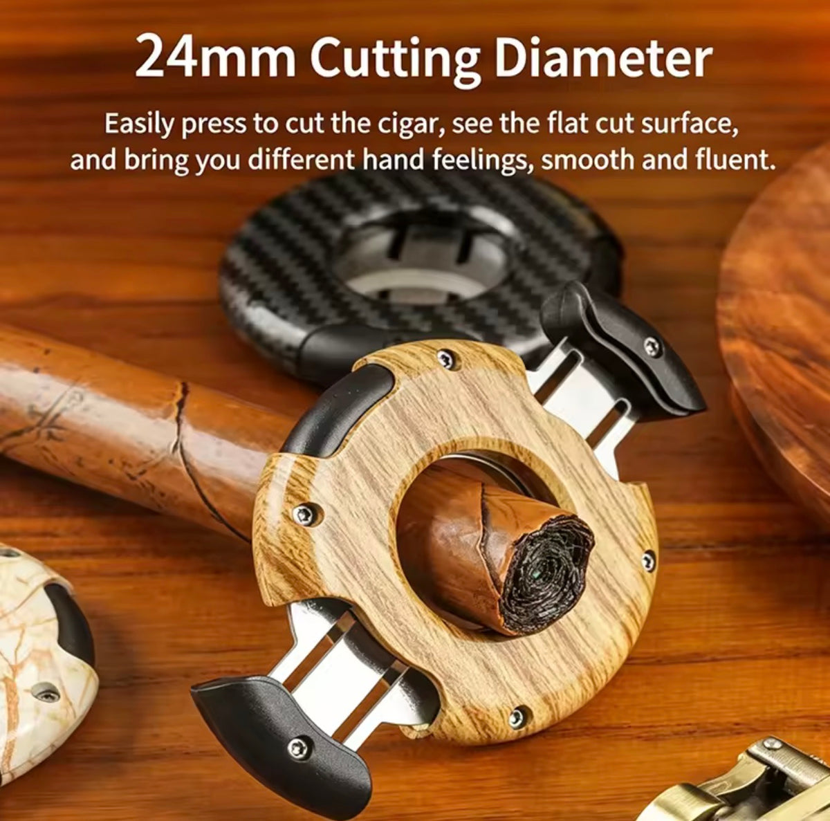 Round double-blade cigar cutter
